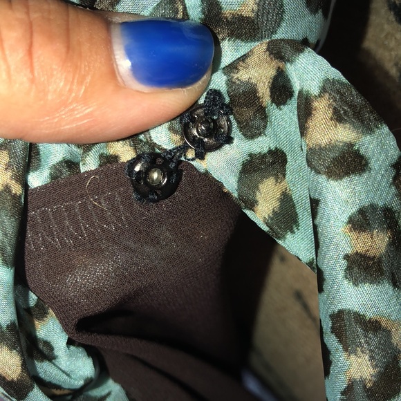 EYWASOULS GREEN 100% ‘CHIFFON’ LEOPARD PRINT - Picture 8 of 16